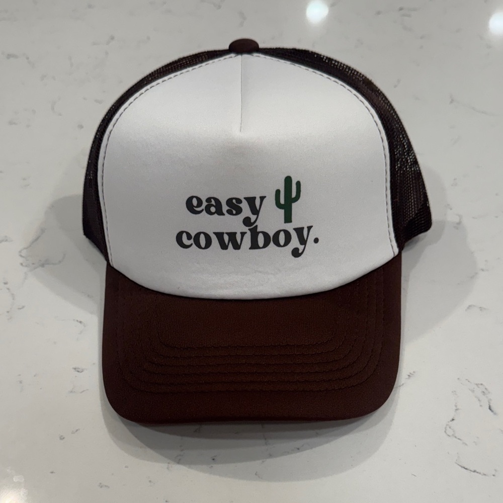 Easy Cowboy Trucker Hat with Cactus Design